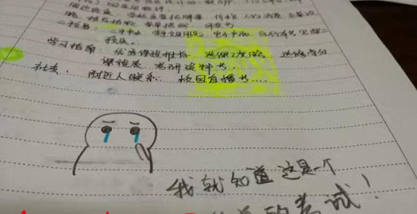 南京一大学考试要求用表情包画心情/